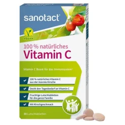 Sanotact Vitamin C (Ascorbinsäure)-100% Natürliches Vitamin C Lutschtabletten , 30 St