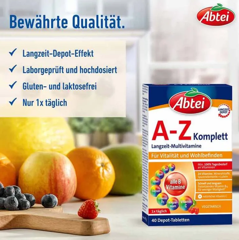Abtei A-Z Komplett Tabletten, 40 St- Multivitamine
