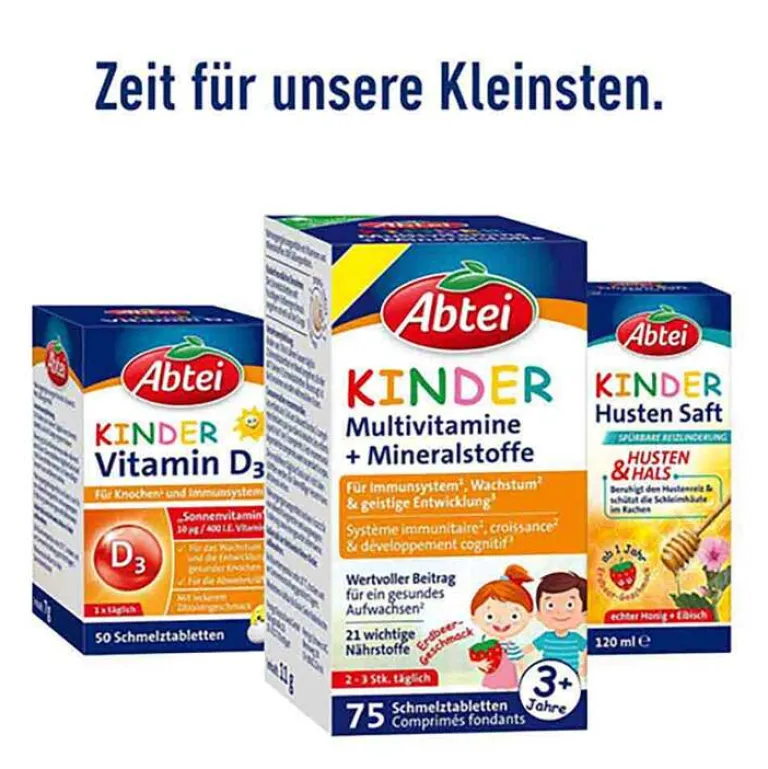 Multivitamine-Abtei Kinder Multivitamin + Mineralst.DACH Schmelztab., 75 St