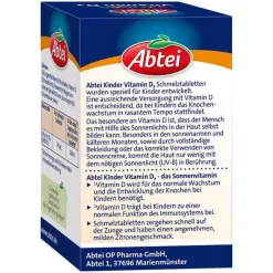 Abtei Kinder Vitamin D3 Schmelztabletten, 50 St-Kinder Multivitamine