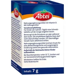 Abtei Kinder Vitamin D3 Schmelztabletten, 50 St-Kinder Multivitamine