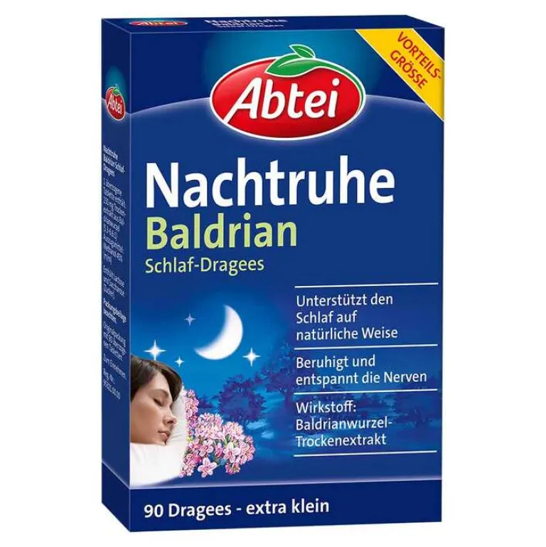Abtei Baldrian|Beruhigungsmittel-Nachtruhe Baldrian Schlaf-Dragees, 90 St