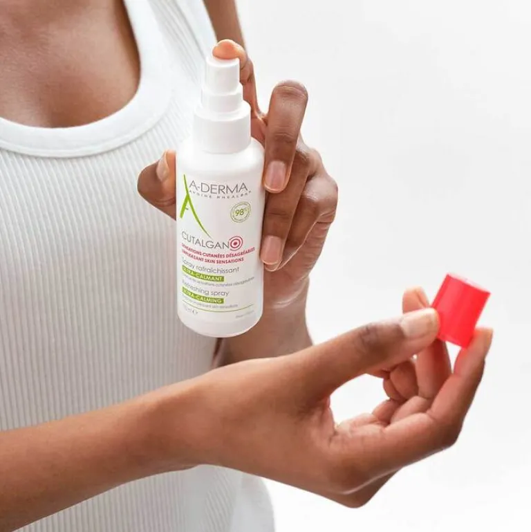 A-Derma Psoriasis Pflegemittel|Neurodermitis Basispflege-Cutalgan erfrischendes Spray, 100 ml