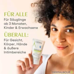 A-Derma Dermalibour + Barrier isolierende Creme, 50 ml- Empfindliche Haut|Trockene & Sensible Haut