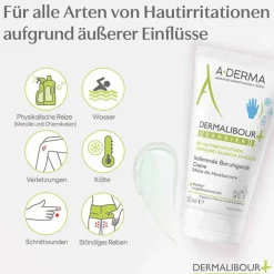 A-Derma Dermalibour + Barrier isolierende Creme, 50 ml- Empfindliche Haut|Trockene & Sensible Haut
