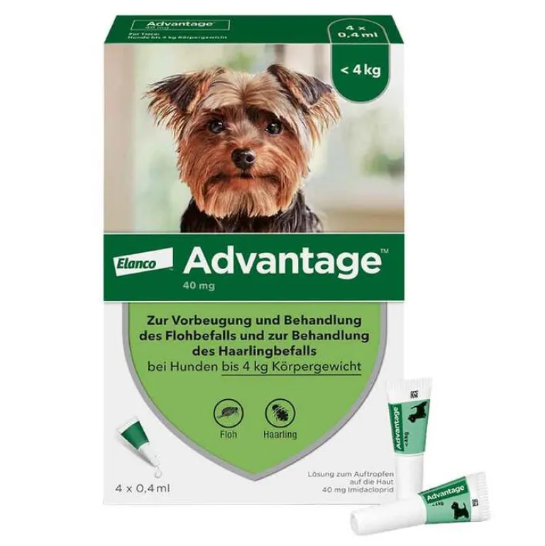 Advantage 40 für Hunde bis 4 kg, 4 St- Flöhe, Zecken & Co.