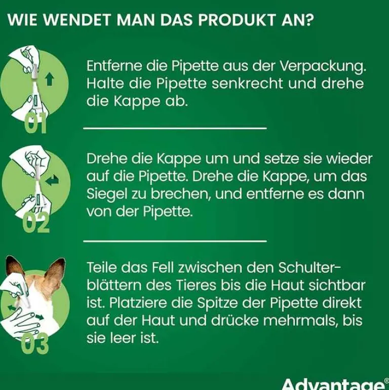 Advantage 40 für Hunde bis 4 kg, 4 St- Flöhe, Zecken & Co.