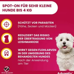 Spot-on Hund bis 4 kg Lösung, 4 St^Advantix Online