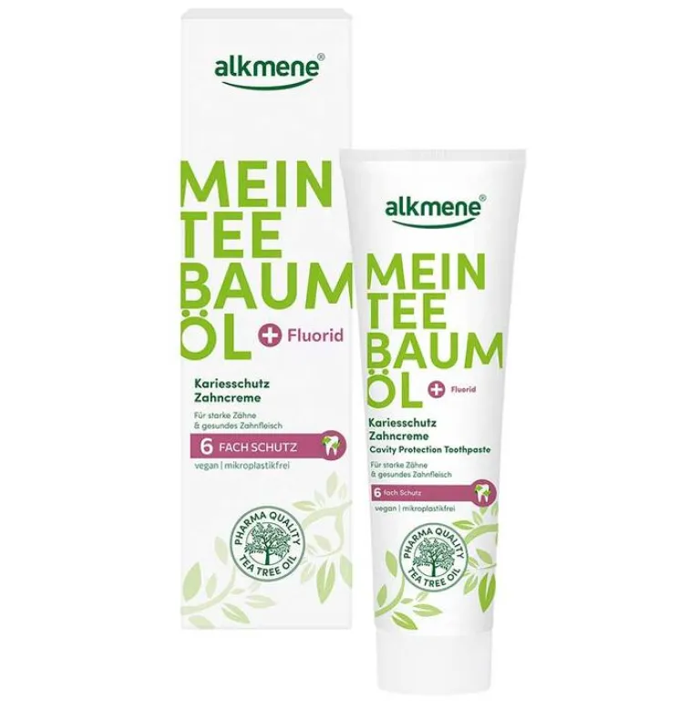 Alkmene Mein Teebaumöl Kariesschutz Zahncreme, 100 ml- Zahnpasta & Zahncreme