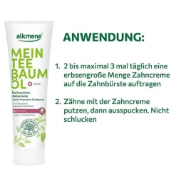 Alkmene Mein Teebaumöl Kariesschutz Zahncreme, 100 ml- Zahnpasta & Zahncreme
