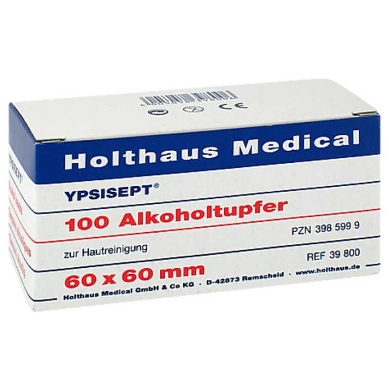 Ypsisept Alkoholpads-Alkoholtupfer 65x25, 100 St