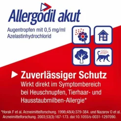Allergodil akut Augentropfen mit Azelastin, 6 ml- Augentropfen Bindehautentzündung|Augentropfen Allergie