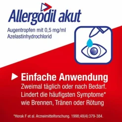 Allergodil akut Augentropfen mit Azelastin, 6 ml- Augentropfen Bindehautentzündung|Augentropfen Allergie