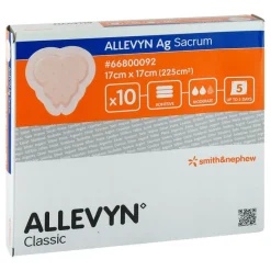 Wundverband-Allevyn Ag Sacrum 17x17 cm Wundverband fürs Kreuzbein, 10 St