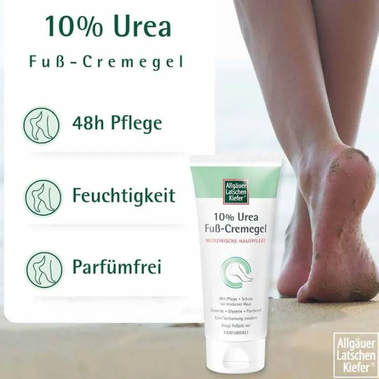 Allgäuer Latschenkiefer Fußpflegeprodukte-10% Urea Fuß Cremegel, 100 ml