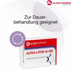 Aliud Pharma ALPHA-LIPON AL 600 Filmtabletten, 100 St- Medikamente|Alpha Liponsäure
