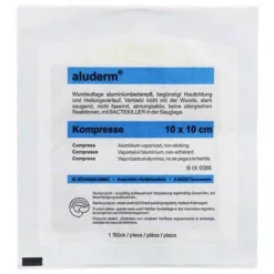 Aluderm Kompressen 10x10cm, 1 St- Sterile Kompressen