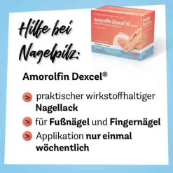 Dexcel Amorolfin ® 50 mg/ml wirkstoffhaltiger Nagellack, 2.5 ml- Nagelpilz Lack