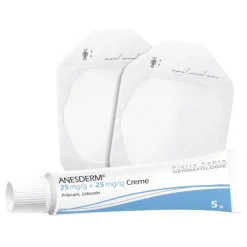 Anesderm 25 mg/g + 25 mg/g Creme + Pflaster, 5X5 g- Lidocain