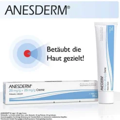 Anesderm 25 mg/g + 25 mg/g Creme + Pflaster, 5X5 g- Lidocain