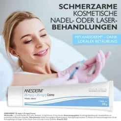 Anesderm 25 mg/g + 25 mg/g Creme + Pflaster, 5X5 g- Lidocain