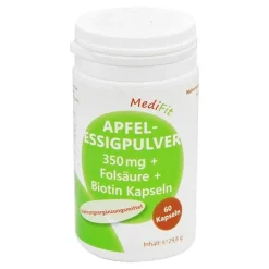Apfelessig-Apfelessigpulver 350 mg + Folsäure + Biotin Kapseln, 60 St