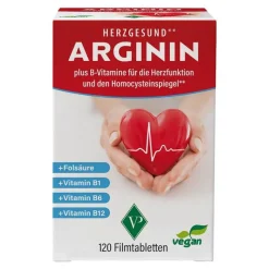 Vitamin B Komplex-Arginin Herzgesund + Vit.B1 + B6 + B12 + Folsäure Filmtab., 120 St