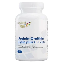 Vitaworld Arginin-Ornithin-Lysin Plus C + Zink Kapseln, 60 St- Aminosäuren|Aminosäuren
