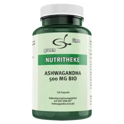 Ashwagandha 500 mg Bio Kapseln, 120 St^Green line Nutritheke Outlet