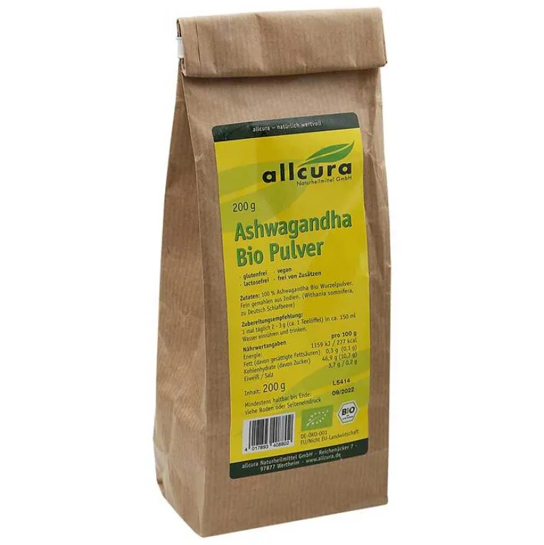 Allcura Ashwagandha Bio Pulver, 200 g- Ashwagandha|Sonstige Bio Produkte