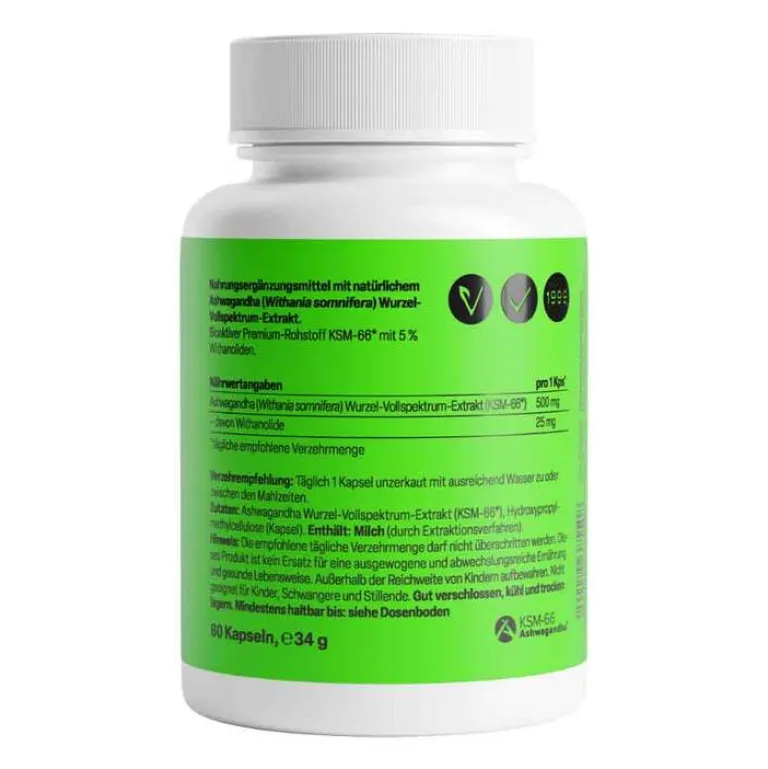 Ashwagandha Extrakt 500 mg Kapseln, 60 St^Zein Pharma New