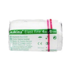 Askina Elast Fine Binde 4mx6cm cellophaniert, 1 St- Mullbinden|Binden & Verbände