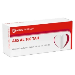 Aliud Pharma Blutverdünner Medikamente|Acetylsalicylsäure (Ass)-ASS AL 100 TAH Tabletten, 50 St