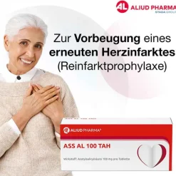 Aliud Pharma Blutverdünner Medikamente|Acetylsalicylsäure (Ass)-ASS AL 100 TAH Tabletten, 50 St