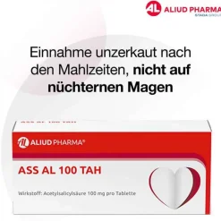 Aliud Pharma Blutverdünner Medikamente|Acetylsalicylsäure (Ass)-ASS AL 100 TAH Tabletten, 50 St