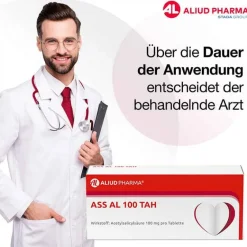 Aliud Pharma Blutverdünner Medikamente|Acetylsalicylsäure (Ass)-ASS AL 100 TAH Tabletten, 50 St