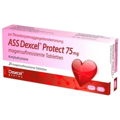 Dexcel Blutverdünner Medikamente|Acetylsalicylsäure (Ass)-ASS ® Protect 75 mg magensaftresistent Tabletten, 20 St
