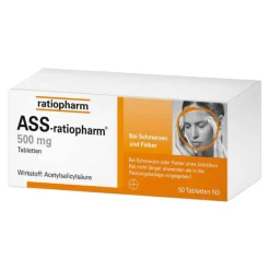 Ratiopharm ASS 500 mg Tabletten, 50 St- Kopfschmerztabletten|Ass-Acetylsalicylsäure