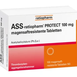 ASS- Protect 100 mg magensaftresistent Tabletten, 100 St^Ratiopharm Hot