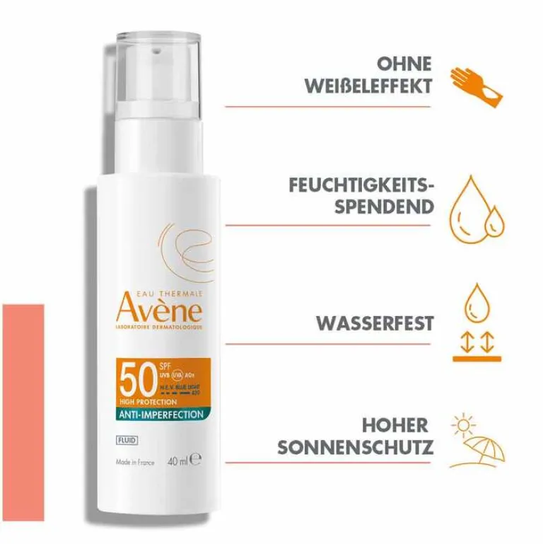 Avene Lsf 50+|Gesicht-Anti-Imperfection Fluid SPF 50, 40 ml