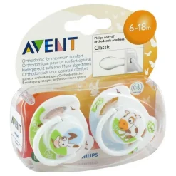 Avent Beruhigungssauger 6 - 18 Mon.Tiermotive, 2 St- Schnuller