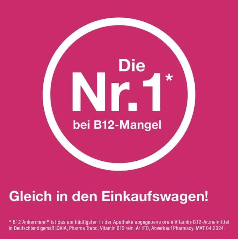 B12 1000 µg Vitamin B12 Tabletten hochdosiert, 100 St^Ankermann Hot