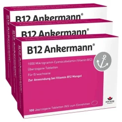B12 1000 µg Vitamin B12 Tabletten hochdosiert, 3x100 St^Ankermann Outlet