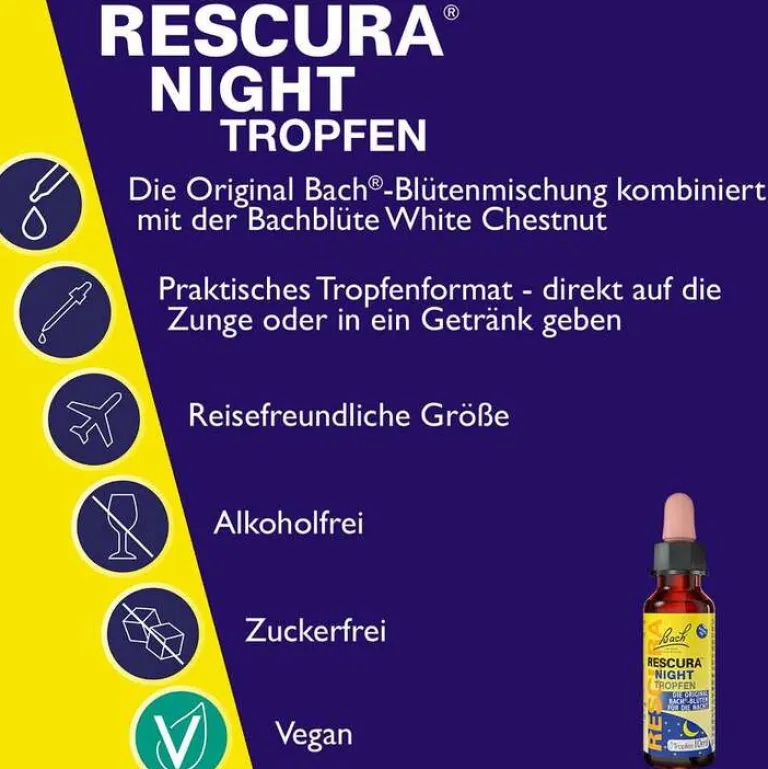 Bachblüten Original Night Tropfen alkoholfrei, 20 ml^Rescura Clearance