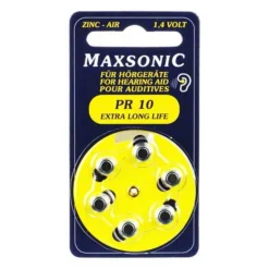 Maxsonic Batterien für Hörgeräte PR10, 6 St- Batterien