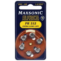 Batterien für Hörgeräte PR312, 6 St^Maxsonic Clearance