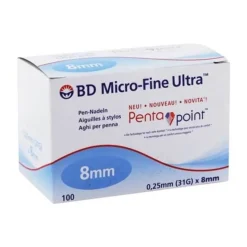 + 8 Nadeln 0,25x8 mm, 100 St^BD Micro-Fine New