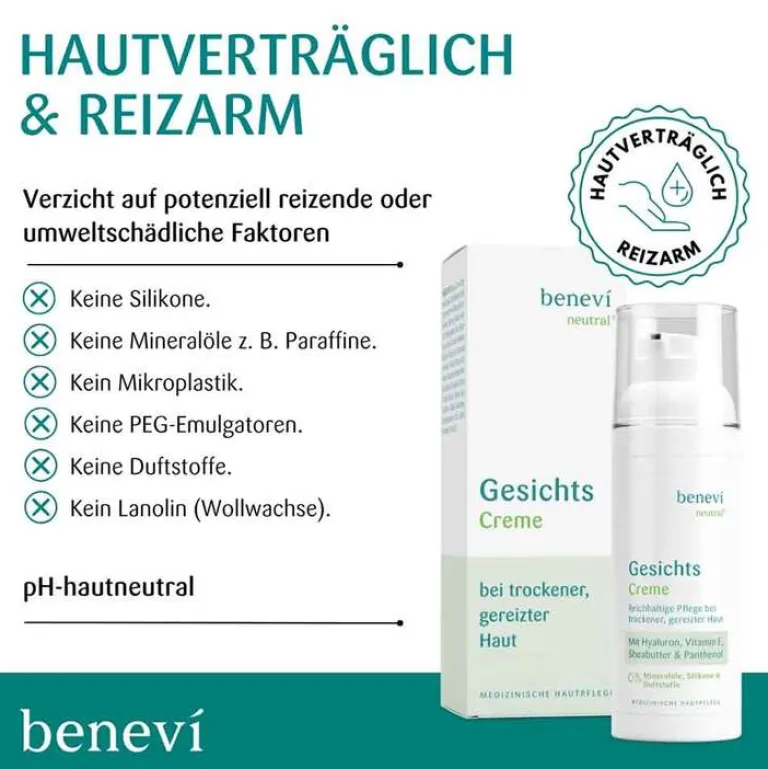 Benevi Neutral Gesichts-Creme, 50 ml- Tagespflege