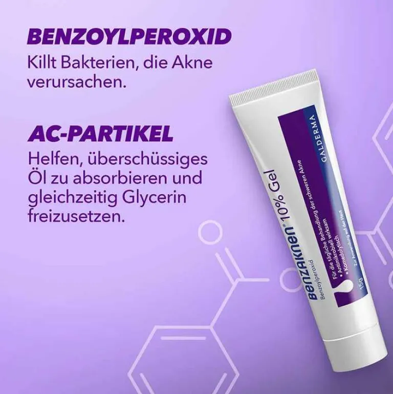 Benzaknen Akne-Creme-® 10% Gel bei mittelschwerer bis schwerer Akne, 60 g