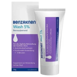 Benzaknen Akne-Creme-® Wash 5% Suspension bei unreiner Haut und leichter Akne, 50 g
